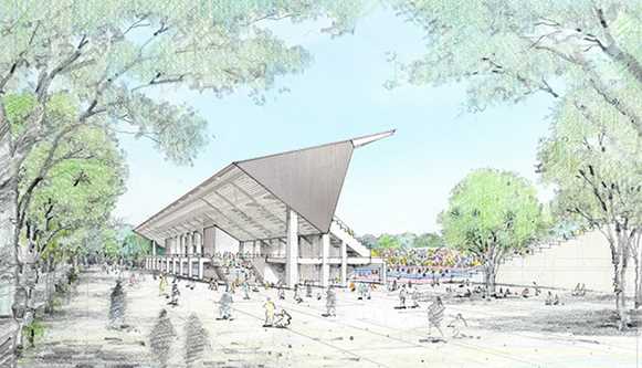 Artist's impression of the main hockey stadium for 2020 Olympics